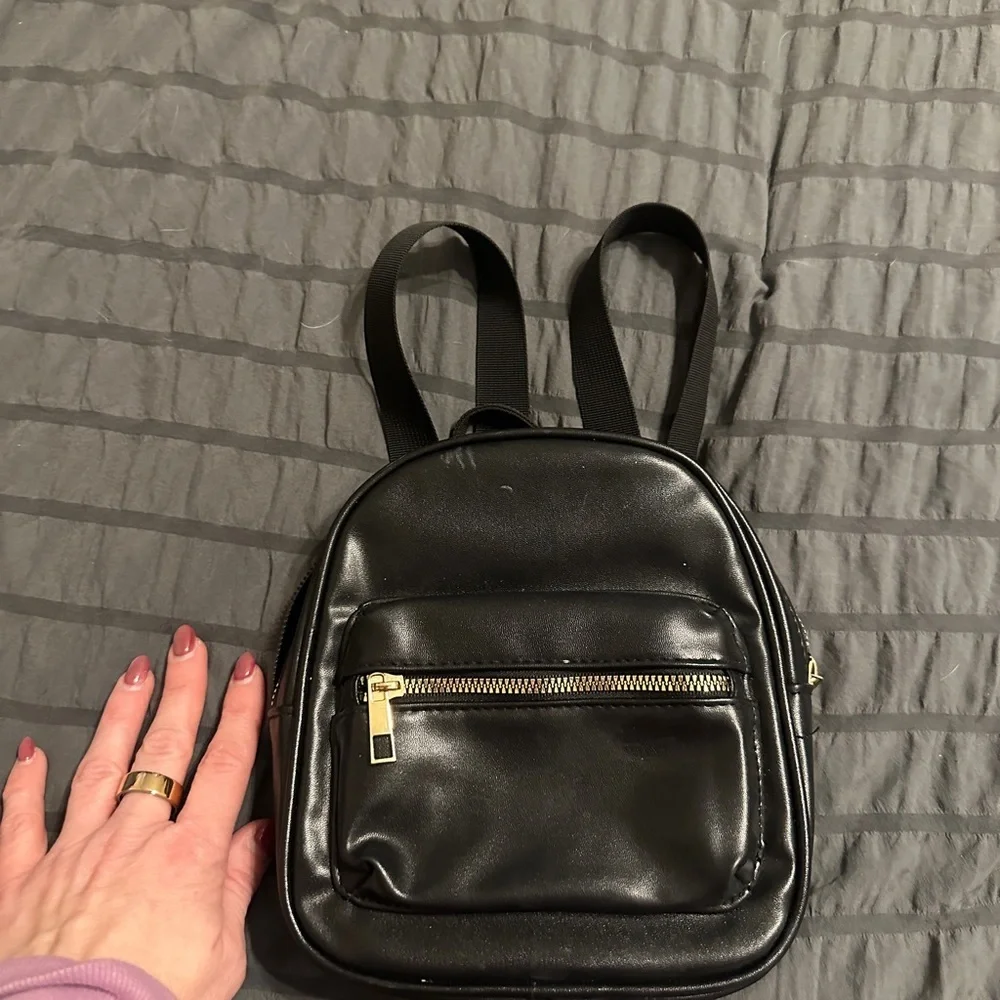 Black Leather Backpack